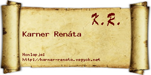 Karner Renáta névjegykártya